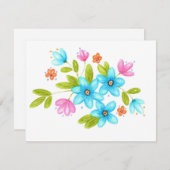 水数々のカラフル色ブーケ ノートカード (正面/裏面)