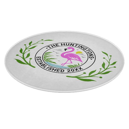 水族内のピンクのフラミンゴ日付推定水#1CW カッティングボード (角)