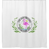 水族内のピンクのフラミンゴ日付推定水#1CW シャワーカーテン (正面)