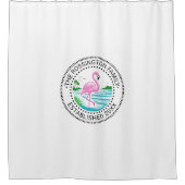 水族内のピンクのフラミンゴ日付推定水#2CN シャワーカーテン (正面)