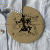 水族座の地図Hevelius 1690 on Taupe 缶バッジ (インサイチュ)