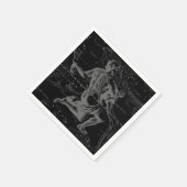 水族座ヘベリアス1690オンブラック スタンダードカクテルナプキン (角)