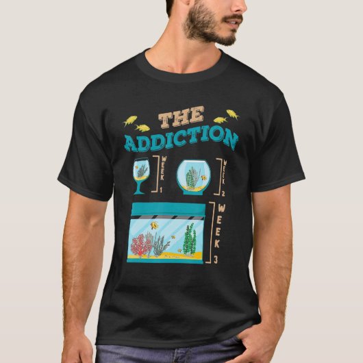 水族館おもしろいアクアリストタンク中毒魚キープイン Tシャツ (正面)