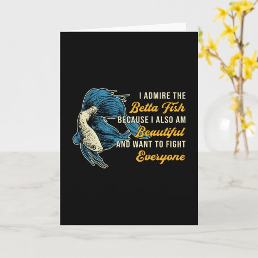 . .水族館が好きで魚と戦うめたい カード (黄色い花)