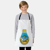 水族館で泳ぐイルカ エプロン (着用した状態)