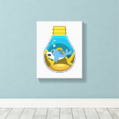 水族館で泳ぐイルカ キャンバスプリント (インサイチュ (ウッドフロア))