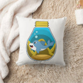 水族館で泳ぐイルカ クッション (ブランケット)