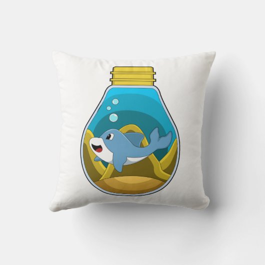 水族館で泳ぐイルカ クッション (裏面)