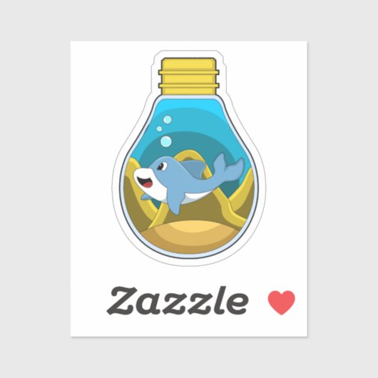 水族館で泳ぐイルカ シール (シート)