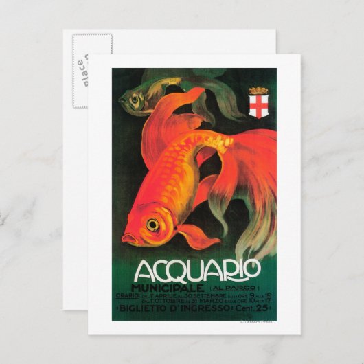 水族館と市立公園宣伝ポスター ポストカード (正面/裏面)