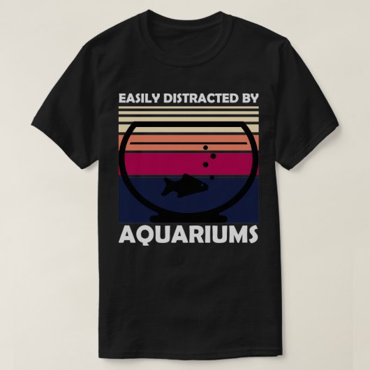 水族館に気を取られる Tシャツ (デザイン正面)
