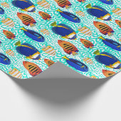 水族館のオーナートロピカルリーフフィッシュon Coral ラッピングペーパー (角)