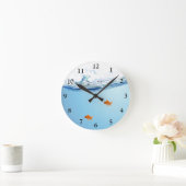 水族館の下の金魚 ラウンド壁時計 (ホーム)