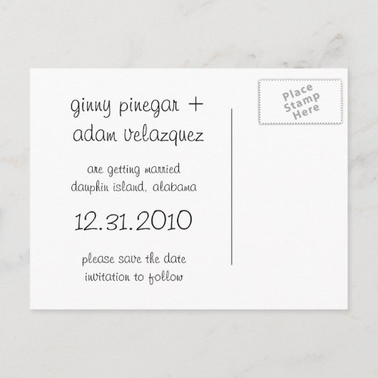 水族館の日付の保存 案内ポストカード (裏面)