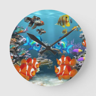 水族館の海 ラウンド壁時計