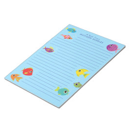 水族館の魚 かわいい子供用文房具ノートパッド ノートパッド