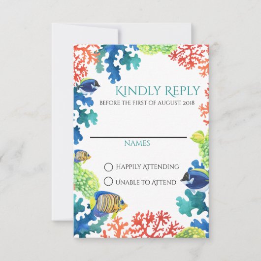 水族館カラフル応答カード 出欠カード (正面)