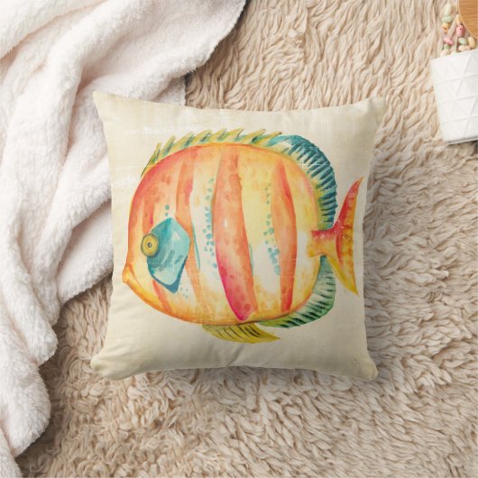 水族館カラフル魚 クッション (ブランケット)