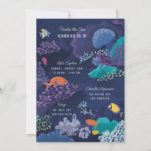水族館キッドの誕生日パーティーの下 招待状 (正面)