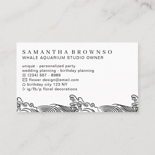 水族館クジラ 名刺 (裏面)