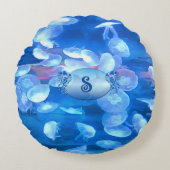 水族館クラゲ0925 ラウンドクッション (正面)