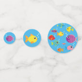 水族館フィッシュバースデーパーティードデコール紙吹雪 コンフェッティ (正面)