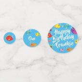 水族館フィッシュバースデーパーティードデコール紙吹雪 コンフェッティ (裏面)