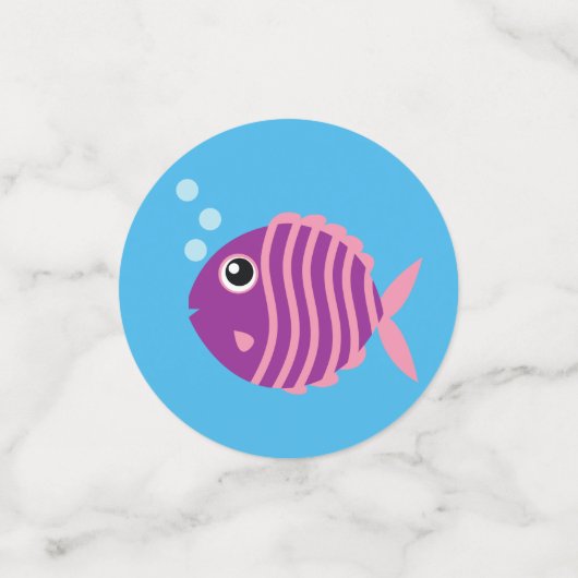 水族館フィッシュバースデーパーティードデコール紙吹雪 コンフェッティ (スモール正面)