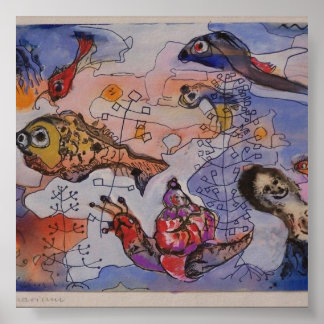 水族館マーレットホフハインツドーリングアクアレル1960 ポスター