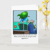 水族館所有者のユーモアあいさつ空白のきカード カード (黄色い花)