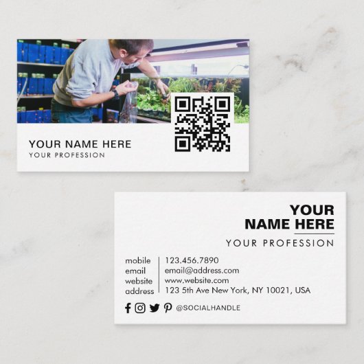 水族館清掃QRコード 名刺 (正面/裏面)