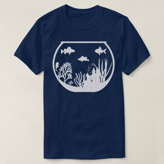 水族館魚おもしろい飼育水族館 Tシャツ (デザイン正面)