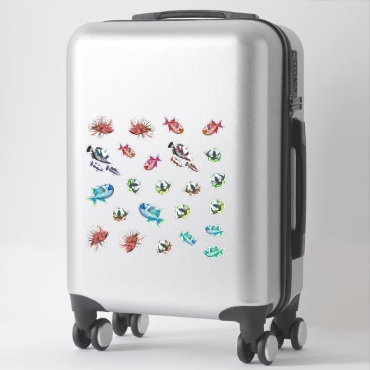 水族館魚 シール (スーツケース)