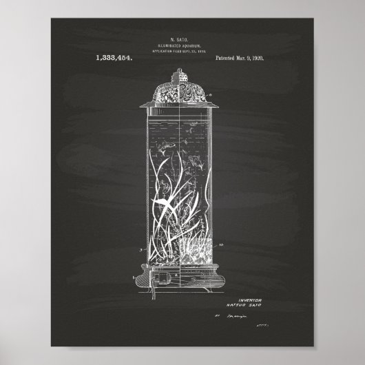 水族館1920パテントアートカルクボード ポスター (正面)