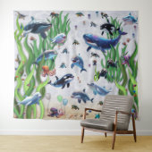 水族館2パーティーバックドランドウォールタペストリー タペストリー (インサイチュ(横))