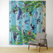 水族館3パーティー背景ウォールタペストリー タペストリー (インサイチュ)