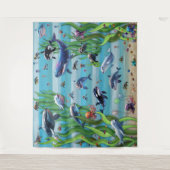 水族館3パーティー背景ウォールタペストリー タペストリー (正面)