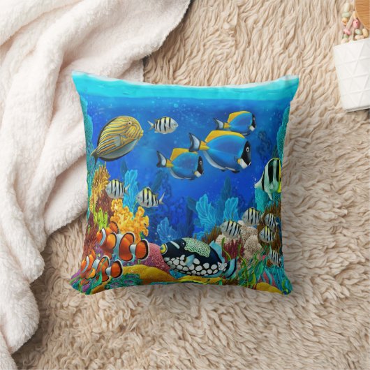 水族館 クッション (ブランケット)