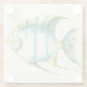 水族館（青・黄） ガラスコースター (裏面)