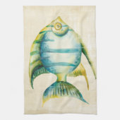 水族館（青・黄） キッチンタオル (縦)