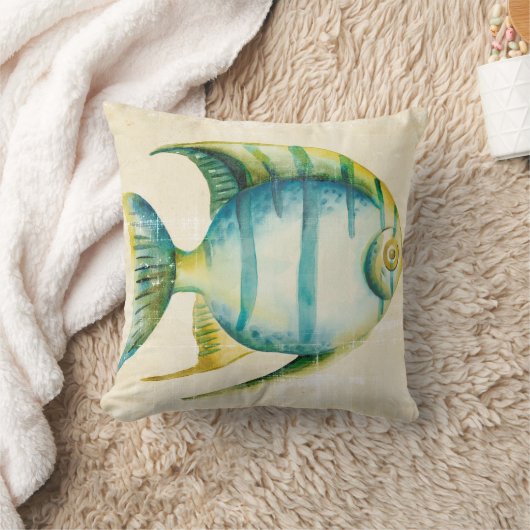 水族館(青・黄) クッション (ブランケット)