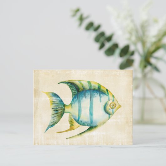 水族館（青・黄） ポストカード (スタンド正面)