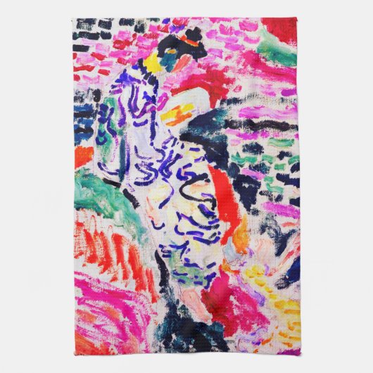 水日本ののそばの女性、マティス キッチンタオル (縦)