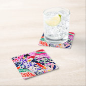 水日本ののそばの女性、マティス スクエアペーパーコースター (インサイチュ)