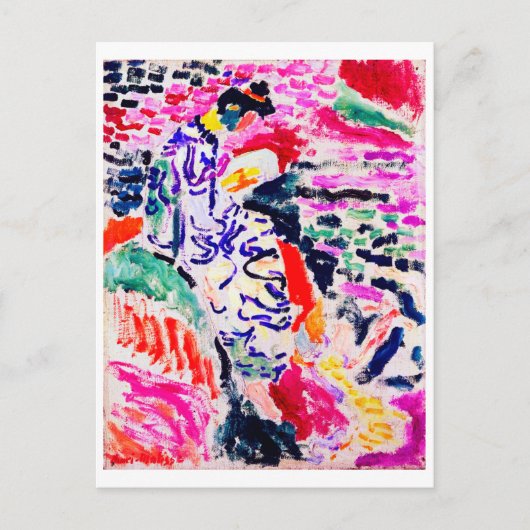 水日本ののそばの女性、マティス ポストカード (正面)