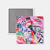 水日本ののそばの女性、マティス マグネット (正面/裏面)