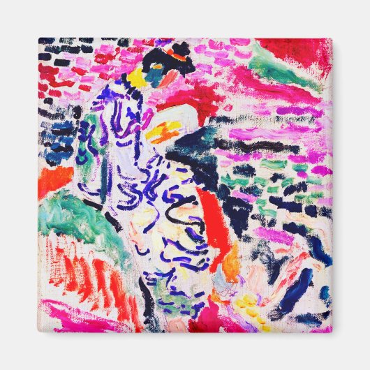 水日本ののそばの女性、マティス マグネット (正面)