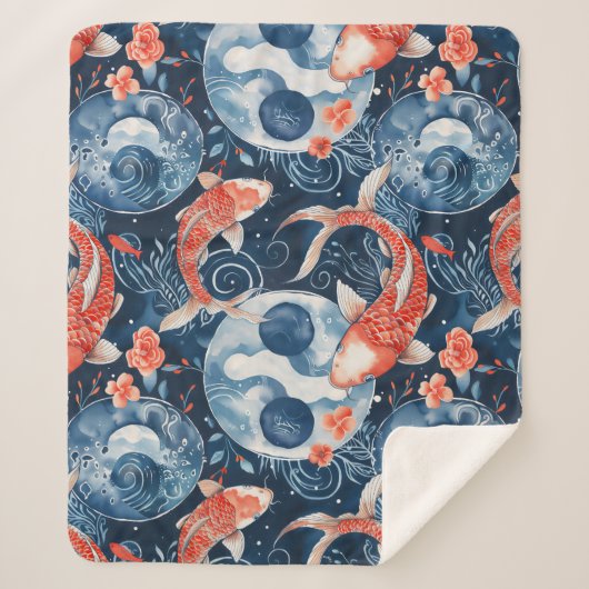 水日本の色の魚 シェルパブランケット (正面)