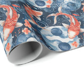 水日本の色の魚 ラッピングペーパー (ロールコーナー)