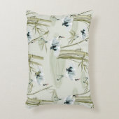 水日本の色アジアアート竹鳥模様 アクセントクッション (正面(垂直))